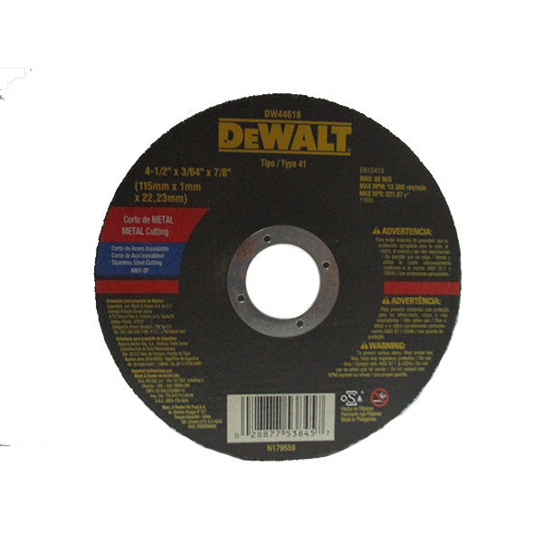 Disco de corte de fierro de  4" Dewalt