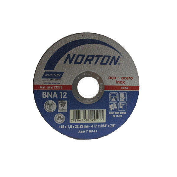 Disco de corte de fierro de  4" Norton