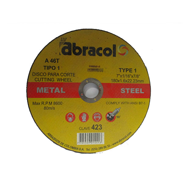 Disco de corte de fierro de  7  Abracol