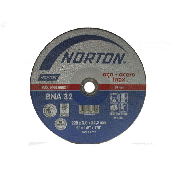 Disco de corte de fierro de 9" Norton